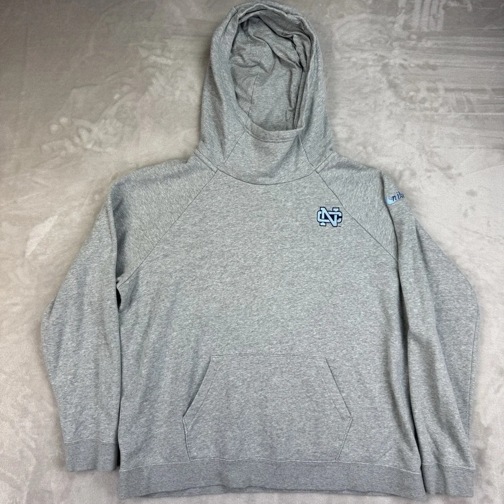 Nike Hoodie Womens XXL Gray‎ UNC North Carolina Pullover Sweatshirt Logo
